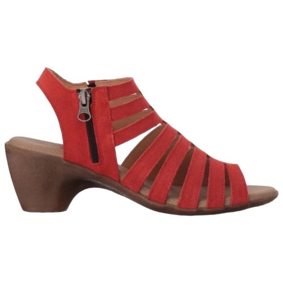 Eric Michael Red/Orange Suede Lara Strappy Sandal Made in Portugal Sz 41 EU - Picture 6 of 16